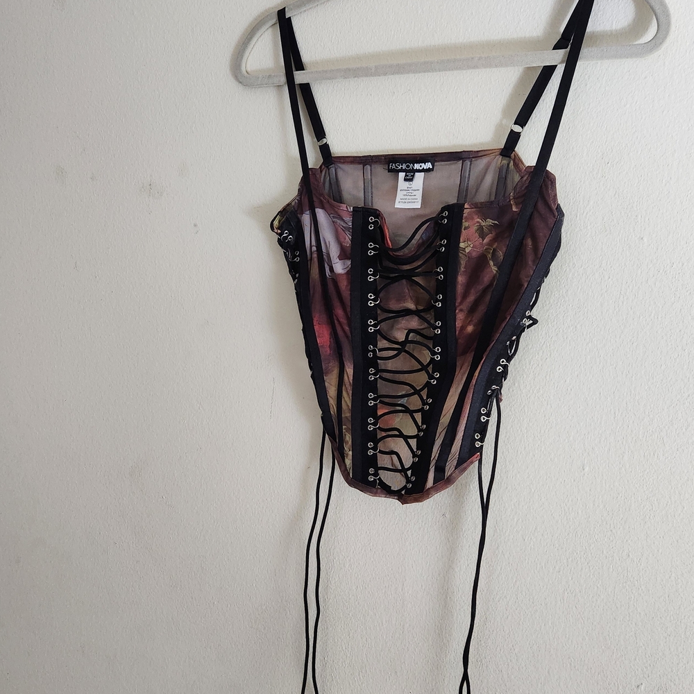 Fashion Nova Floral Corset Top
